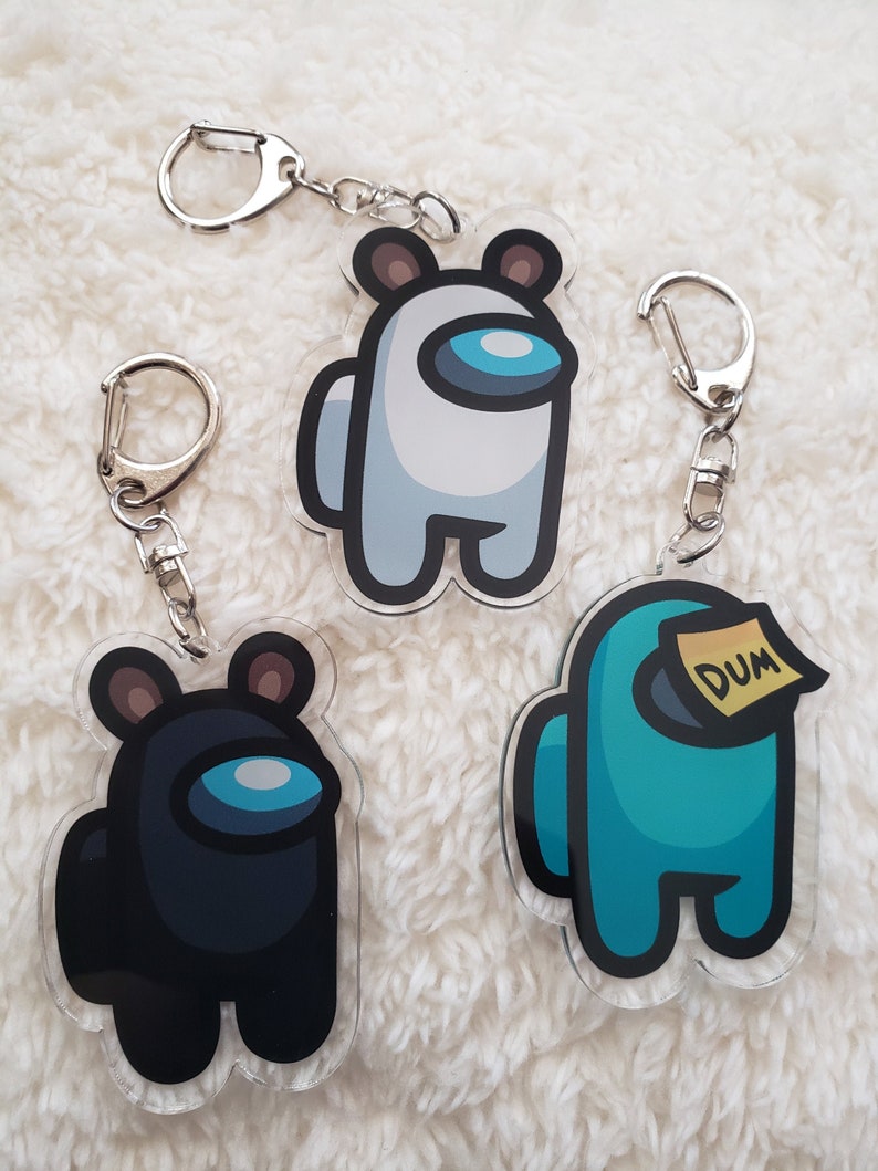Among Us Ears /& Dum Acrylic Keychain Keyring