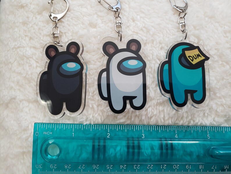 Among Us Ears /& Dum Acrylic Keychain Keyring
