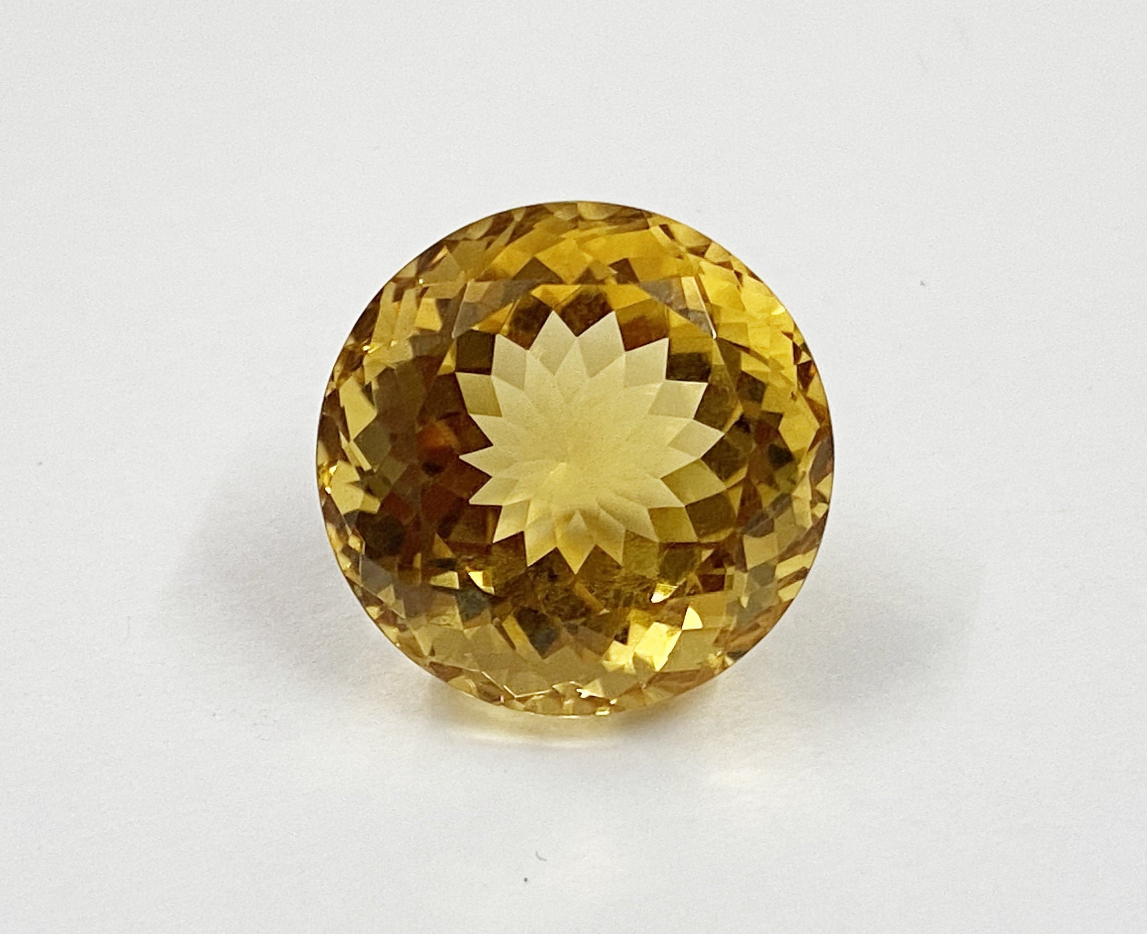 1 Piece 15mm Natural Citrine Round Cut Loose Gemstone Etsy
