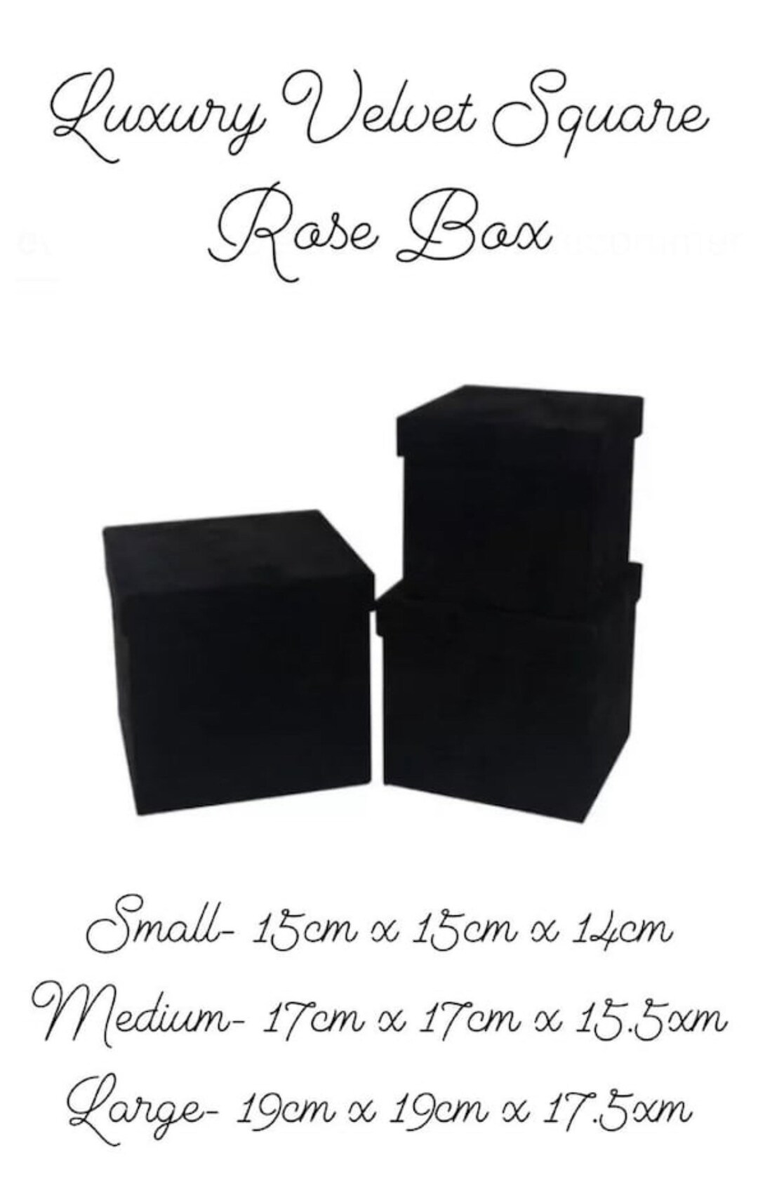 Black Square Velvet Gift Boxes Sets Etsy UK