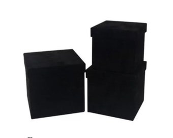 Black Square Velvet Gift Boxes- Sets