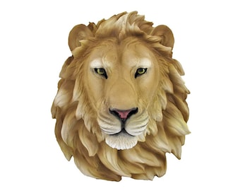 Bright Silver Stamping Lion Head Large