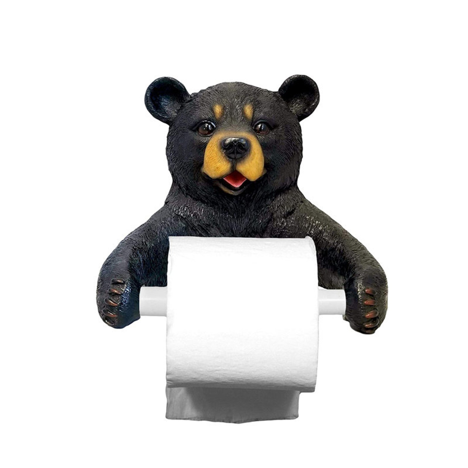 Black Bear Toilet Paper Holder Cabin Rustic Bathroom Home Etsy