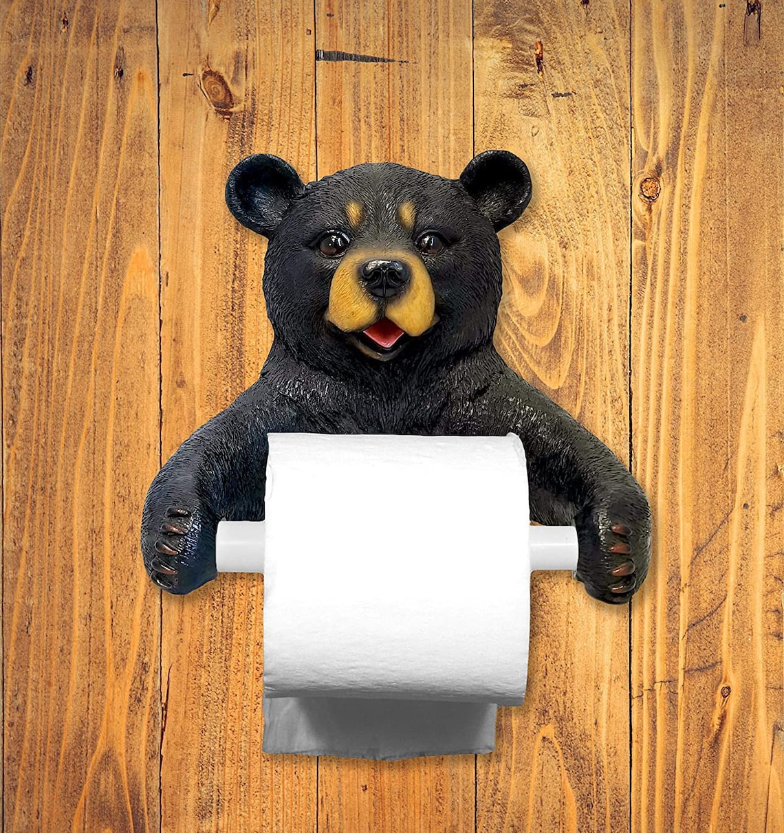 Black Bear Toilet Paper Holder Cabin Rustic Bathroom Home Etsy