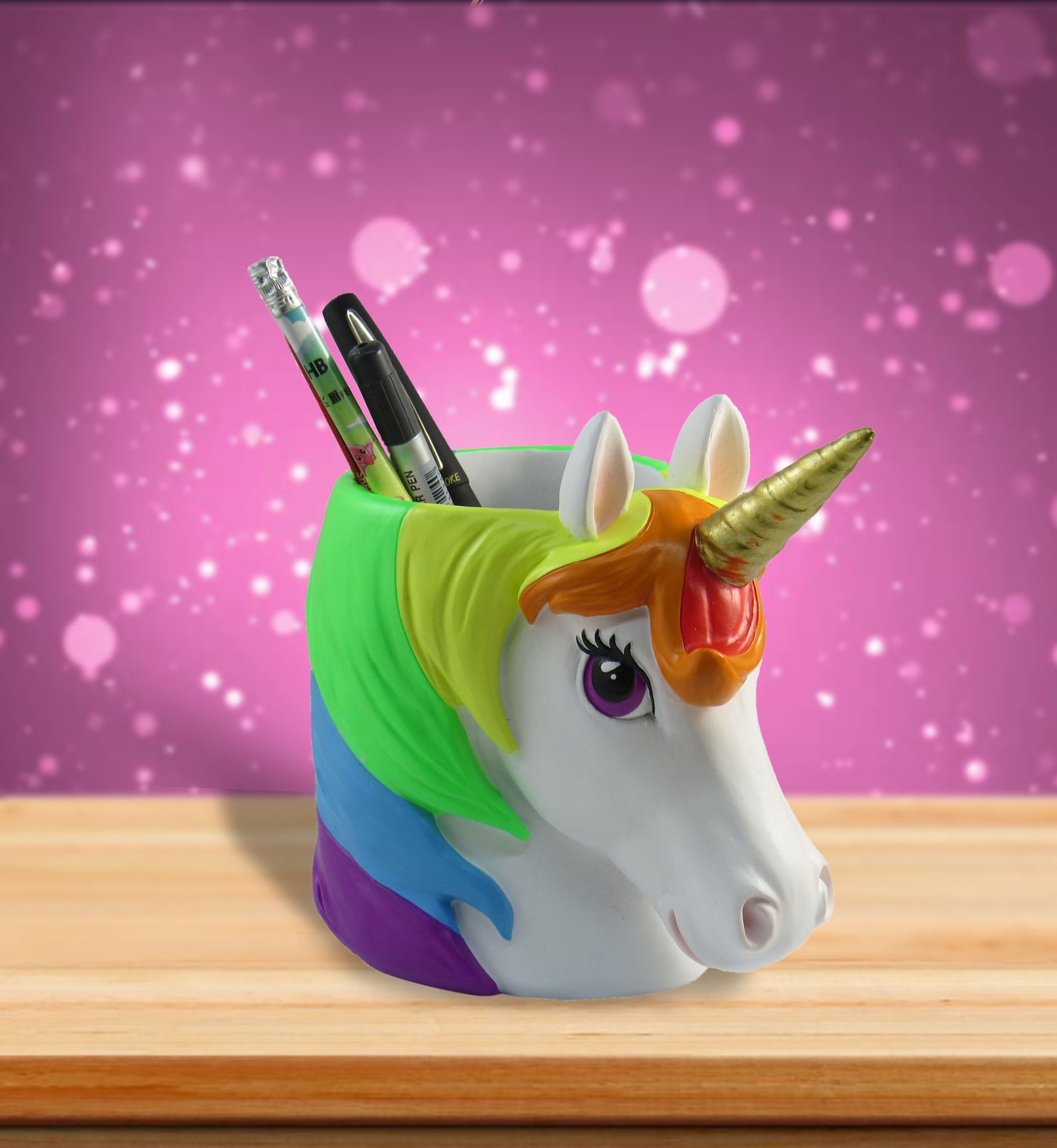 Rainbow Unicorn Desk Pen Holder Caddy Bedroom Storage Jar Etsy
