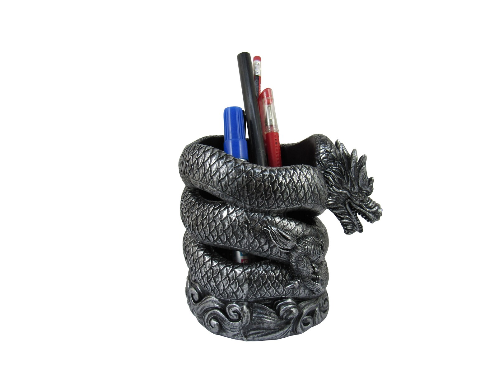 Chinese Dragon Pen Holder Black Dragon Figurine Collectible Etsy