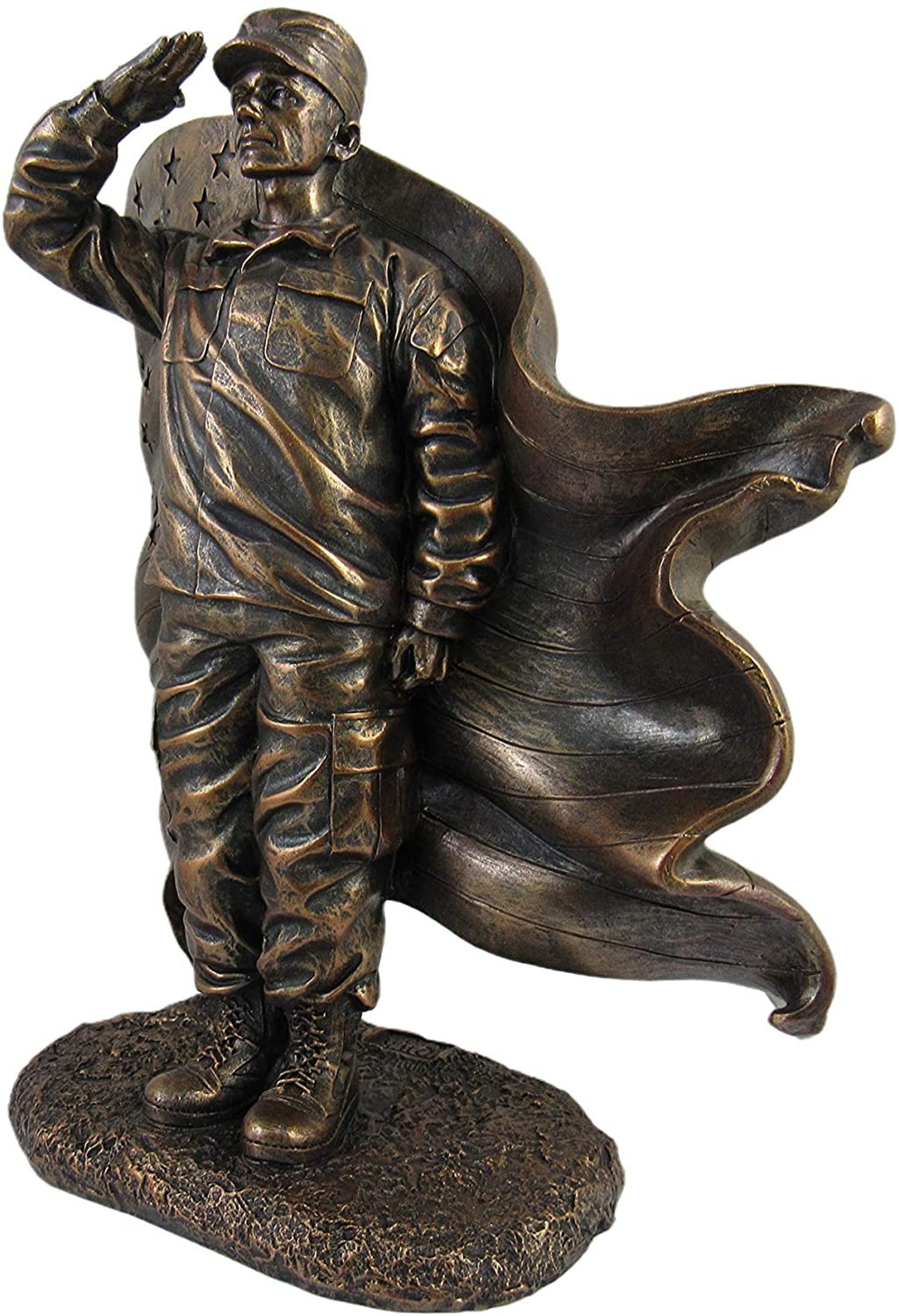 Solemn Saluting Soldier Military Bronze Statue 10 Etsy