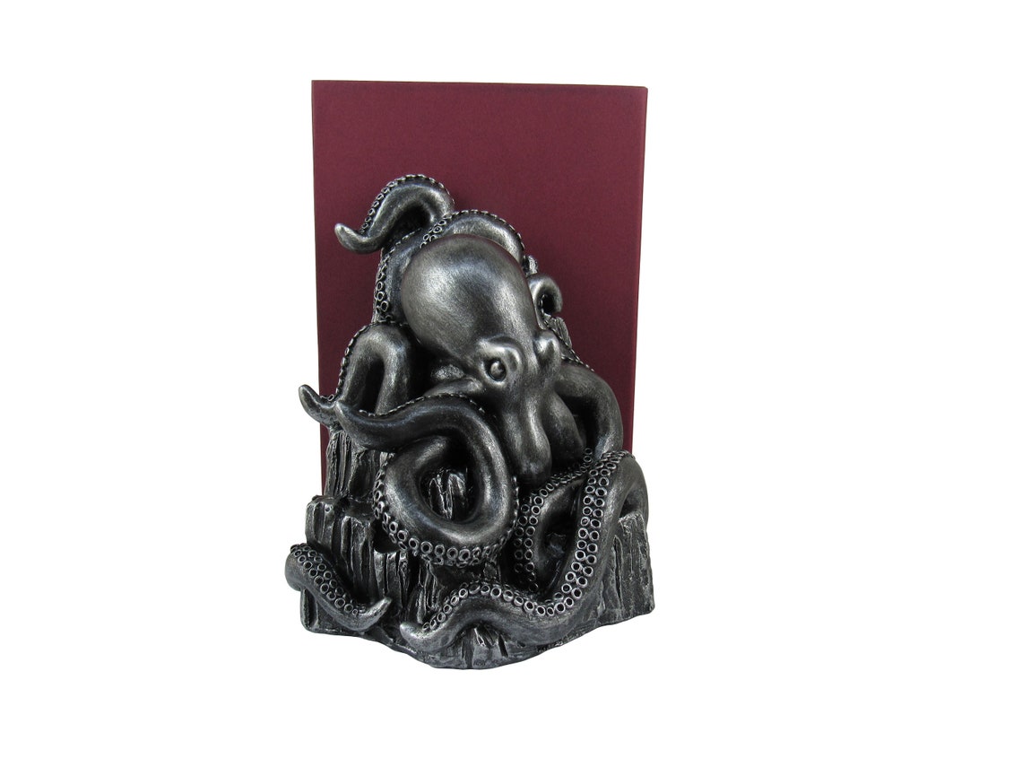 World of Wonders Octopus Decorative Bookend Antique Pewter Etsy