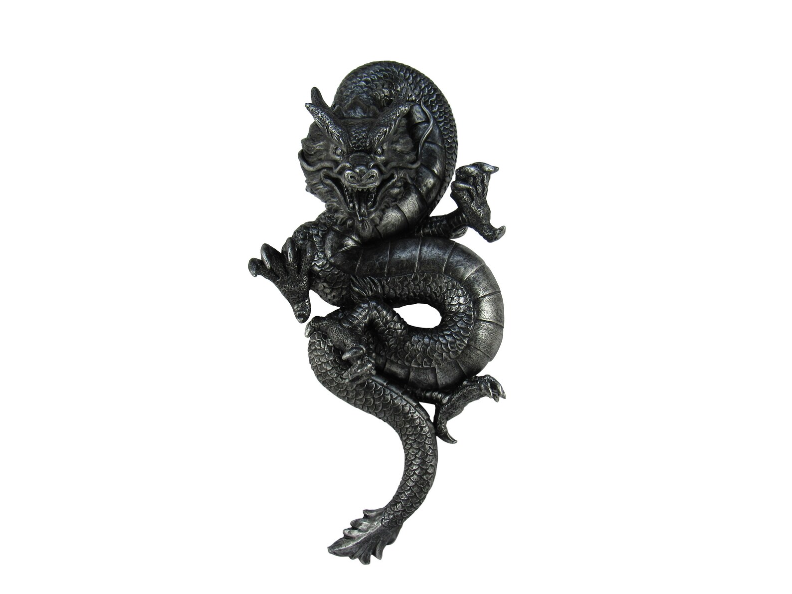 Chinese Dragon Wall Sculpture 14 Gray Dragon Gothic Etsy