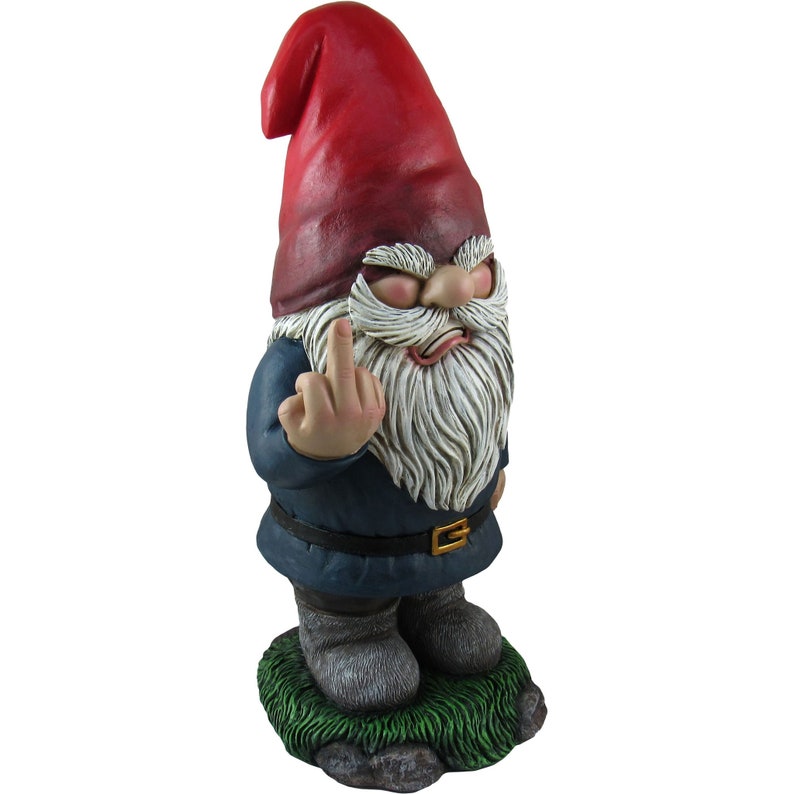 grumpy dwarf garden gnome