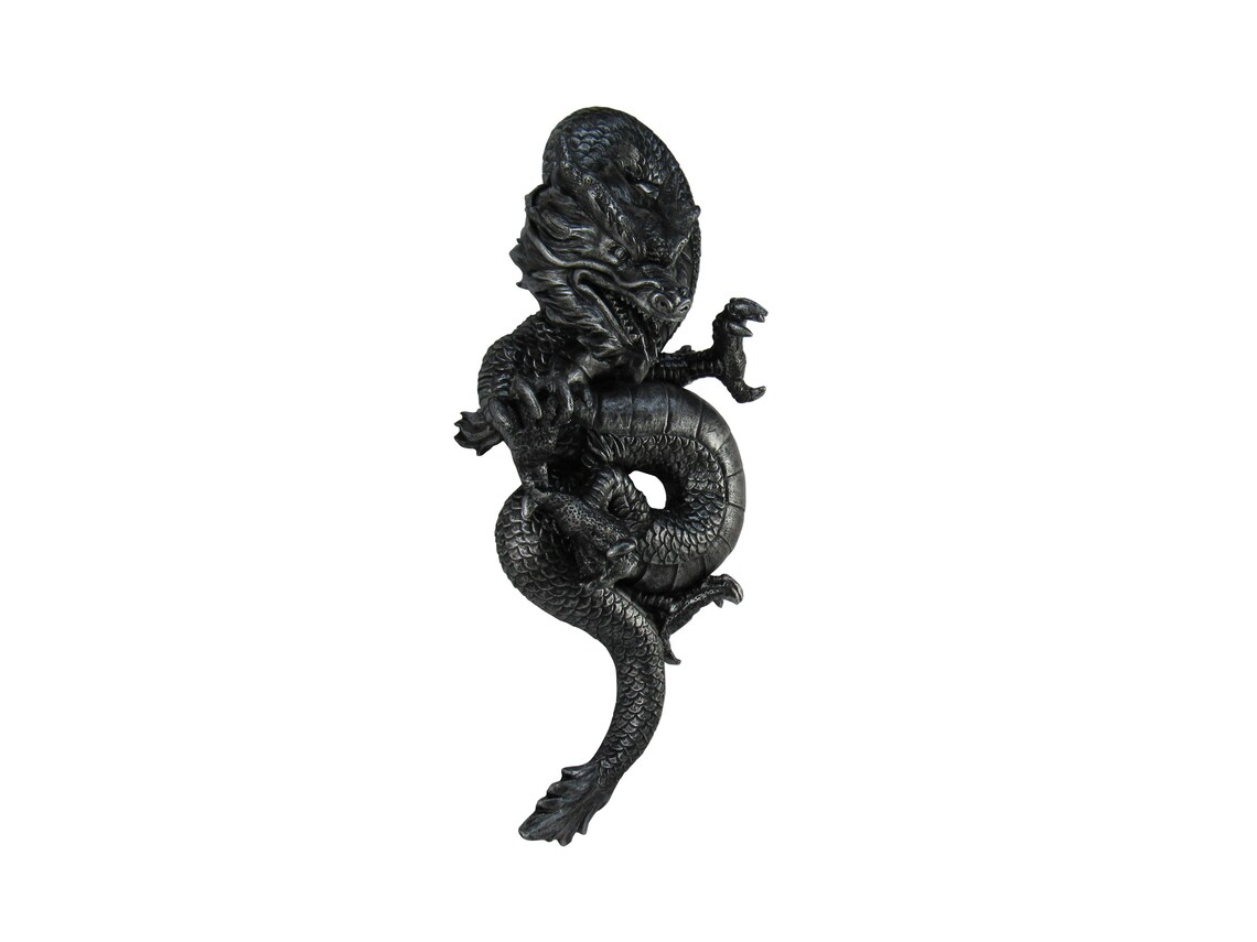 Chinese Dragon Wall Sculpture 14 Gray Dragon Gothic Etsy