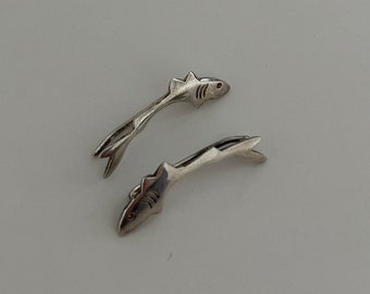 Sterling silver fish earrings