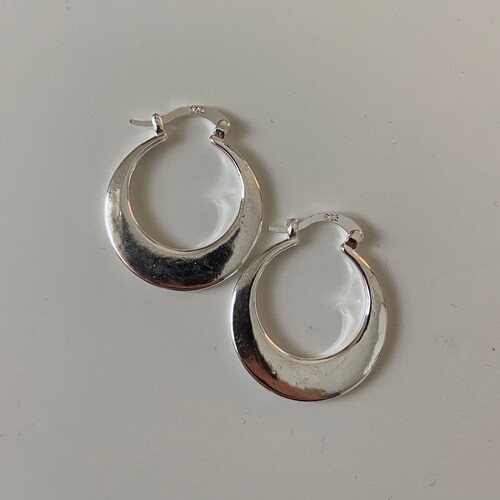 Super Chunky Silver Hoop Earrings Thick Extra Bold Hoops Etsy