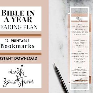 Bible Reading Plan - Musk Sandstorm - Read the Bible in One Year with this Printable Bookmark.