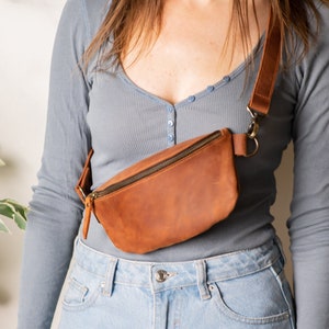 Leather fanny pack, Crossbody bag, Monogrammed fanny pack, Custom fanny pack, Leather crossbody bag, Vegan fanny pack, Travel fanny pack image 1