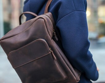 Zaino Da Viaggio In Tela E Pelle (grigio Scuro) Per Laptop - Foto 12