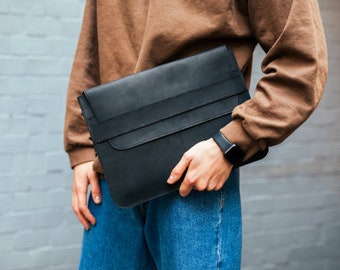 Surface Laptop Go Sleeve, Microsoft Surface Laptop 2, 3, Surface Book 2, 3 Black Leather Case 13.5 or 15 inch, Microsoft Surface Laptop Case