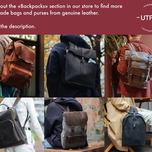 Vintage Leather Backpack Urban Travel Bag Laptop Rucksack Work Backpack Waterproof image 10