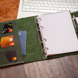 Carnet de notes rechargeable, carnet de notes A5 personnalisé en cuir, carnet de voyage rechargeable, reliure A6 en cuir - reliure A4 - reliure à 3 anneaux