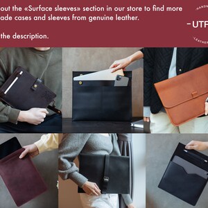 Leather Surface Pro 7 Sleeve Handmade Protective Laptop Case Tablet Accessories image 7