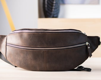 Genuine leather fanny pack, Women fanny pack, Belt bag, Mens leather fanny pack, Adjustable leather fanny pack, Minimalist bag, Fanny pack