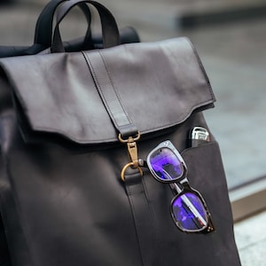 Rucksack Mens, Personalized Leather Rucksack, Women Backpack, Large Black Leather Backpack, Customized Backpack, Leather Backpack Men Black
