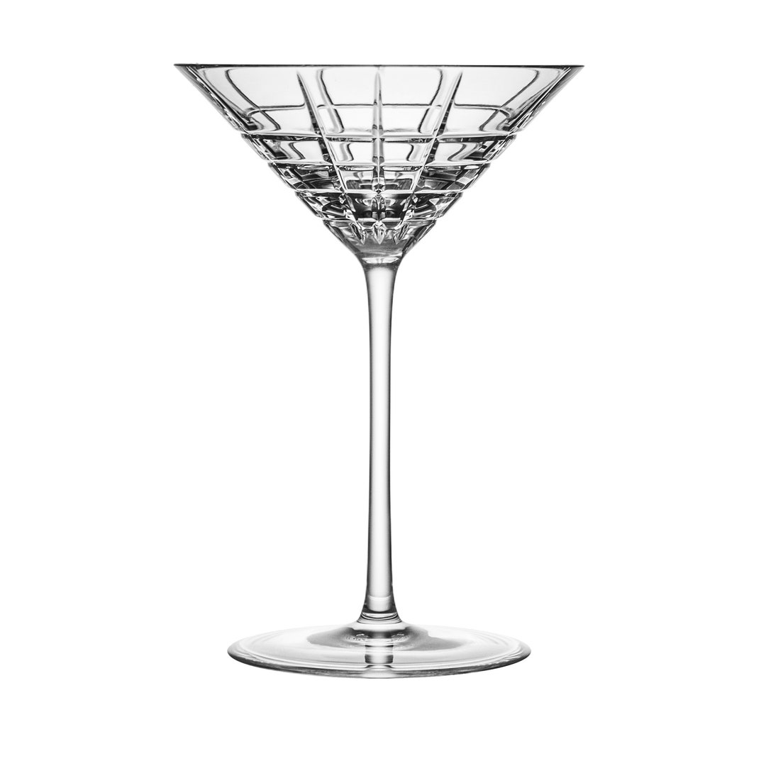 Glen Plaid Black Martini Glass