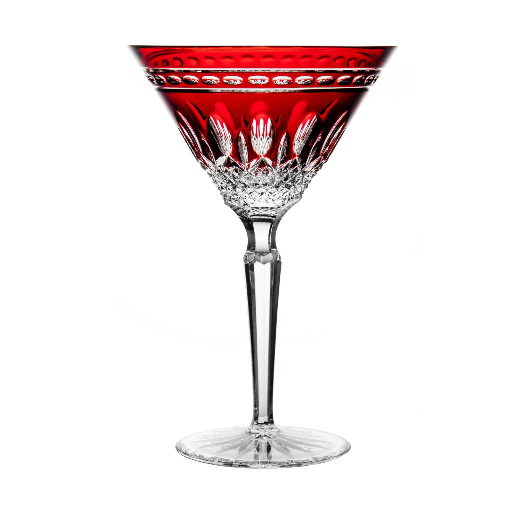 Pier 1 Red Drip Drop Swirl Stem (1) Martini Glasses 7 5/8
