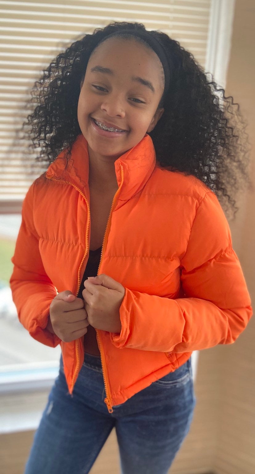 orange bubble coats
