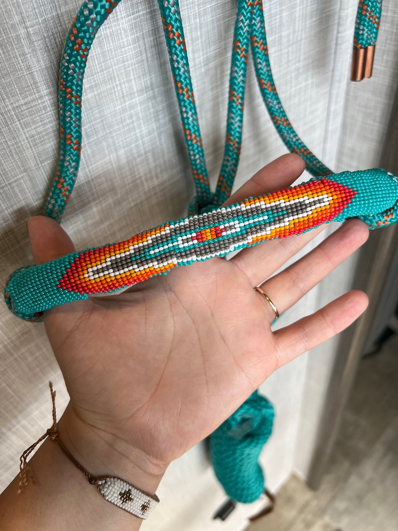 Turquoise Beaded Rope Halter - Etsy