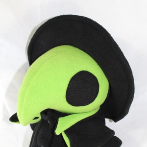 Plague Doctor Plushie - Black & Green - Halloween Plush - Creepy Cute Stuffed Toy - Goth Plush - Horror Toys - Spooky Plush Toys - Gothic