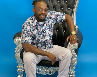 Throne Chair | Black and Silver | ORLANDO AREA | Rental
