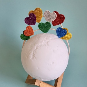 Rainbow Queen of Hearts Headband, Hearts Tiara, Rainbow Hearts Crown, LGTB Pride Crown, Rainbow Gift, Multicolor LGTB Headband,