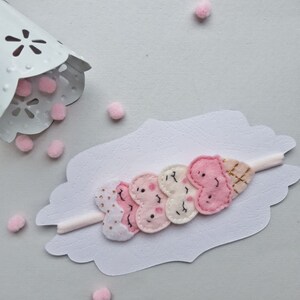 Baby Valentine&#39;s Day Headband, Valentines Day heart, Felt Pink Heart Valentine Headband, Valentines Headband for Girl, Pink heart Headband