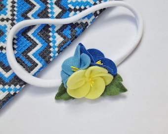 Ukrainian flower crown, Blue yellow headband, Ukrainian shop Ukraine Headband,  Ukrainian  Headband Baby, Blue and Yellow hair clip