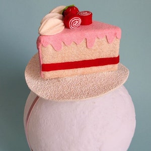 Roze Сake hoofdband met rode aardbei en snoep, kersthoofdband, Candyland hoofdband, bakkerij snoep taart kostuum