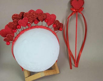 Red Hearts Headband: Valentine's Day Tiara Crown