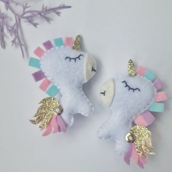 Babyhug Free Size Hair Clips Unicorn Design Pack of 12- Multicolor