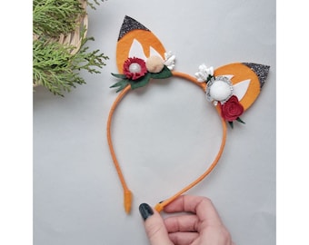 Fox Ears Headband, Fox Ears, Kids Halloween Headband, Baby Fox Headband, Fox ears on hairpins, Fox Flower Crown, Fox ears on hair clip