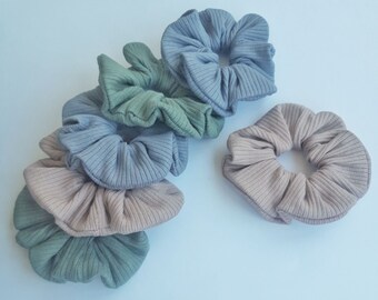 Scrunchies de primavera, Scrunchie de bambú, Scrunchie de pelo de mujer, Scrunchies de costilla, Scrunchy, Accesorios para el cabello, Elásticos, Lazo para el cabello Scrunchie