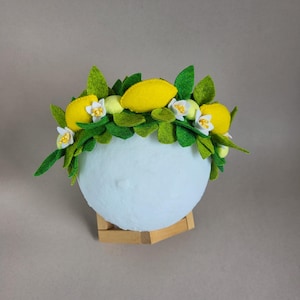 Yellow Headband with Lemon, Lemon Felt Headband, Christmas Headband, Fruit Headband, Citrus Headband, Yellow Headband, Lemon Birthday Crown