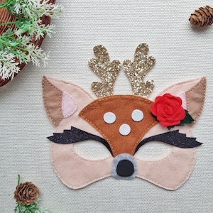 Felt Christmas Deer Mask Сhild carnaval mask Сhristmas mask for children Mask for new year, Christmas in July, Christmas discounts