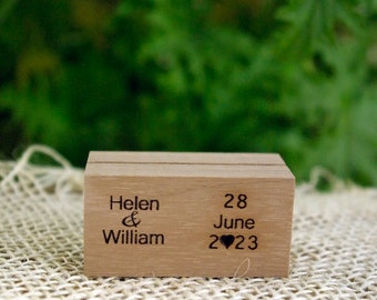 24 engraved walnut Name Place Card Stands, Menu Card Holders, wood Table Number Holders, wood Picture Holders, Reception Stands, 3”x1”x1”