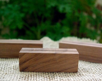 12 WALNUT Wedding table number holders, size 4”x1”x1”, Wedding place card holder, Name card holders, Wedding card stand, Wedding table decor