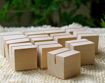 24 BASSWOOD Wedding table number holders, Wedding place card holder, Name card holders, Wedding card stand, Wedding table decor