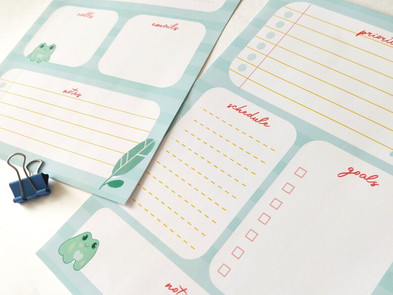 Printable Frog Planners Daily and Weekly Planner - Etsy