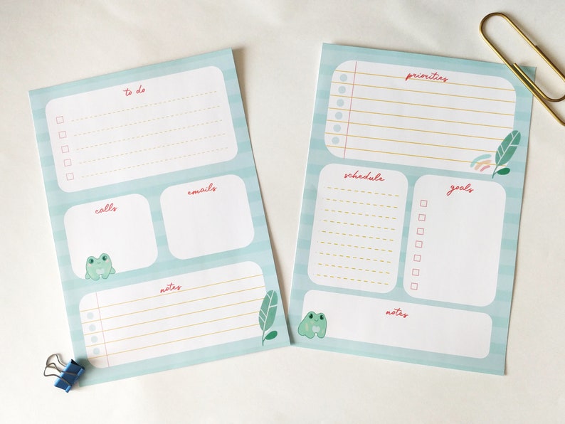 Printable Frog Planners Daily and Weekly Planner - Etsy