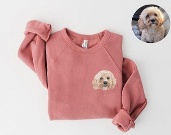 EMBROIDERED Custom Dog Mom Sweatshirt, Personalized Gift for Mother's Day, Gift for Mom, Pet Face Shirt, Mom Gift, Dog Lover Embroidery