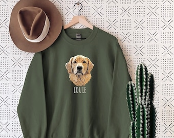 Personalized Pet Portrait Sweatshirt: Custom Dog or Cat Crewneck