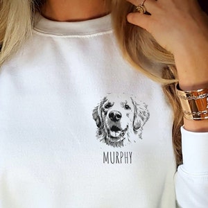 Personalized Pet Sweatshirt, Pet Gifts, Gift for Dog Mom, Custom Dog Portrait Sweatshirt, Pet Portrait, Pet Face Shirt, Dog Mom Gift